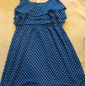 Xhilaration blue and white polka dot dress